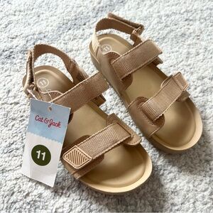 Cat & Jack Toddler Cedric Sandals Tan Strappy Velcro Size 11